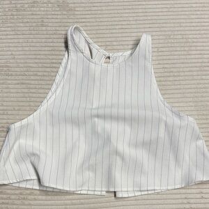 American Apparel White Pinstripe Crop Top